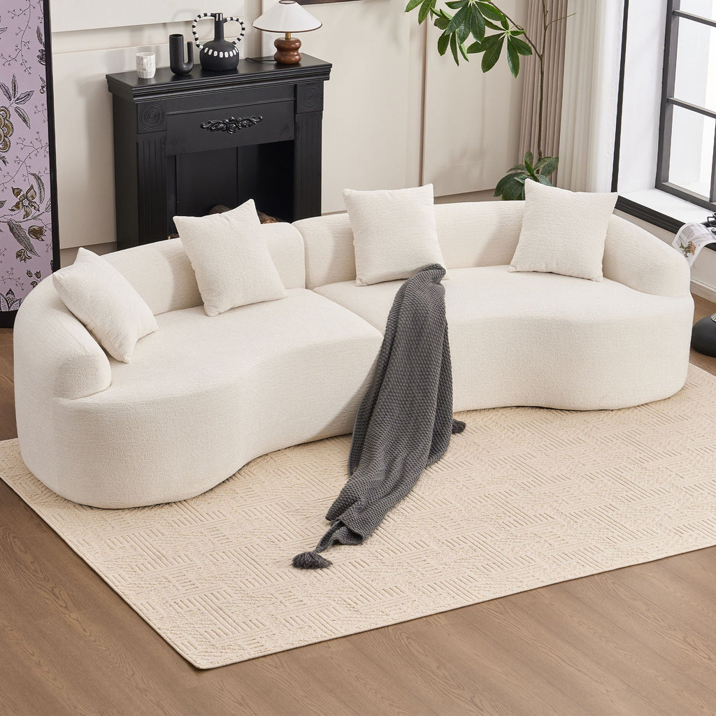 4 Seater Sofa With Fabric, Full Sponge, 4 Pillow, Sleeper Sectional