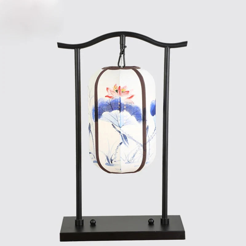 Chinese Classical Lantern Floor Lamps Fabric