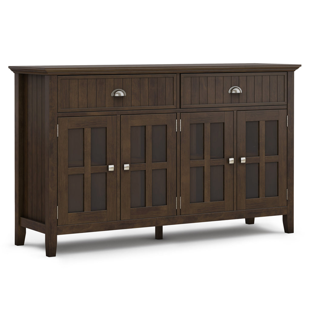 60 Inch Wide Solid Wood Large Sideboard Buffet in Brunette