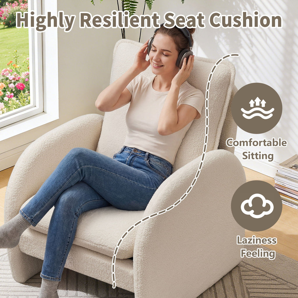 Modern Sherpa Upholstered Accent Chair