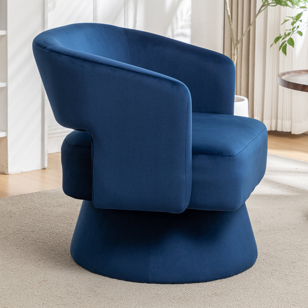 Swivel Barrel Chair, Velvet Accent Armchair 360 Degree Swivel