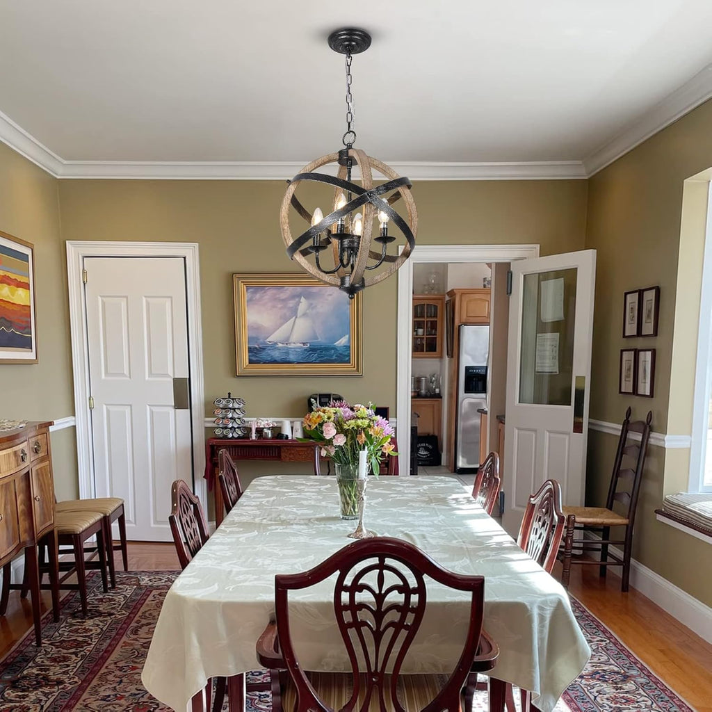 Farmhouse Chandelier Light Fixtures 4-Light Dining Room Light