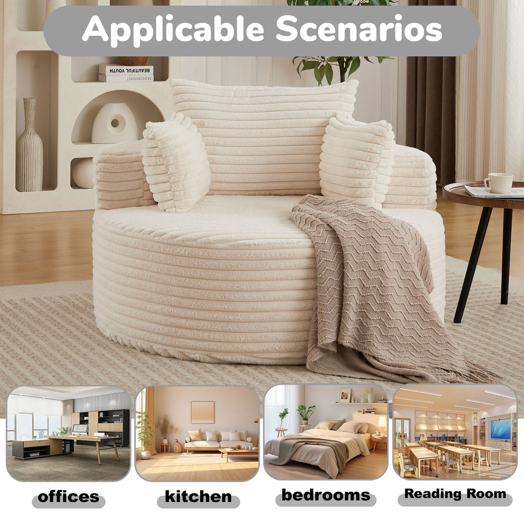 Modern Single Sofa With Backrest Pillow