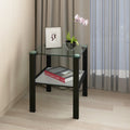 Glass two layer tea table