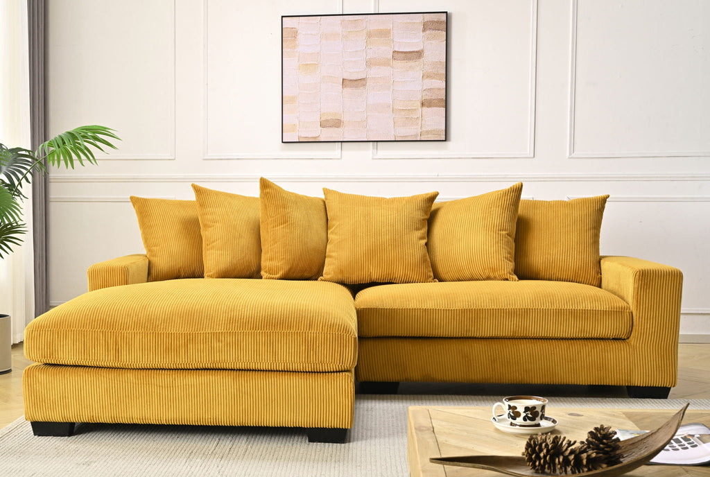 Oversized 2 Piece Sectional Couches, L Shaped Sofa With Chaise