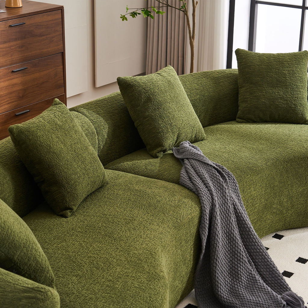 4 Seater Sofa With Fabric, Full Sponge, 4 Pillow, Sleeper Sectional