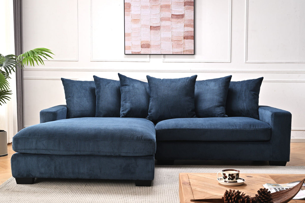 Oversized 2 Piece Sectional Couches, L Shaped Sofa With Chaise
