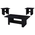 3-piece Engineered Wood Coffee Table Set Black