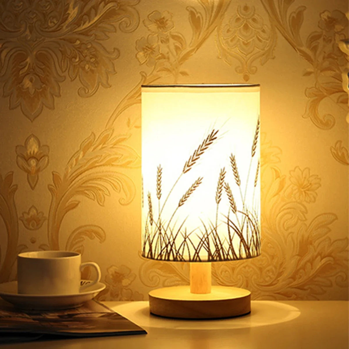 Linen Table Lamp LED Linen Night Lamp