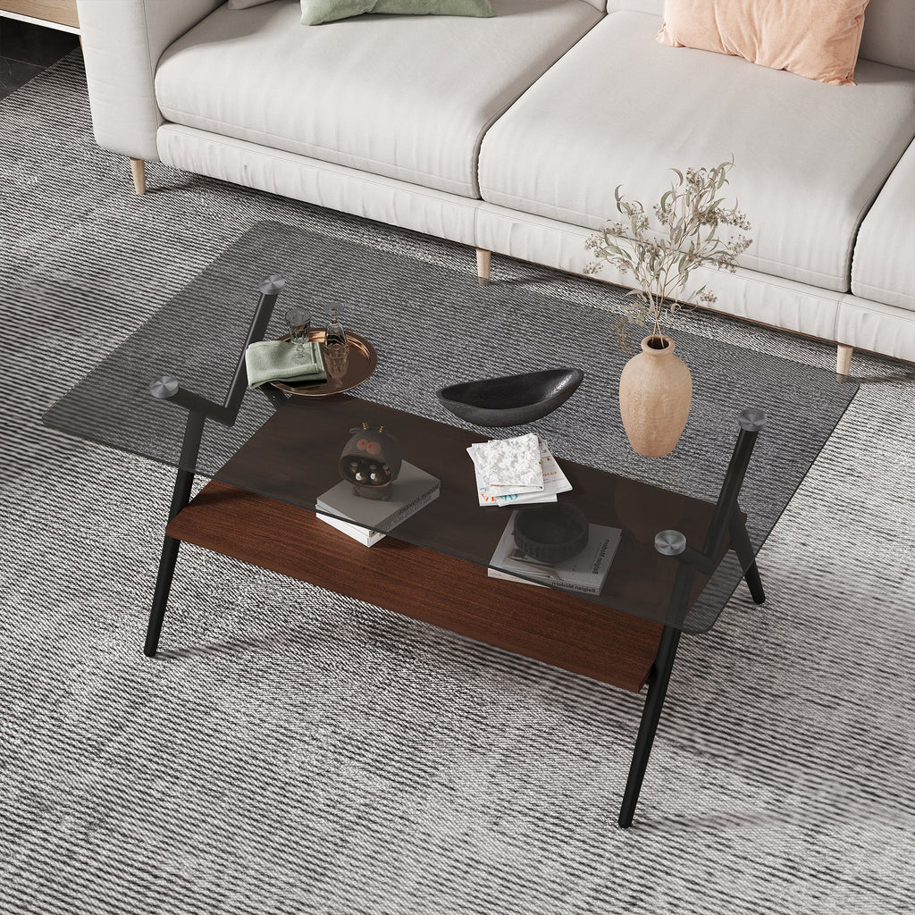 Rectangle Coffee Table with Tempered Glass top
