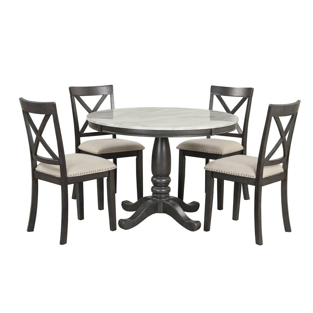 5 Pieces Dining Table and Chairs Set for 4