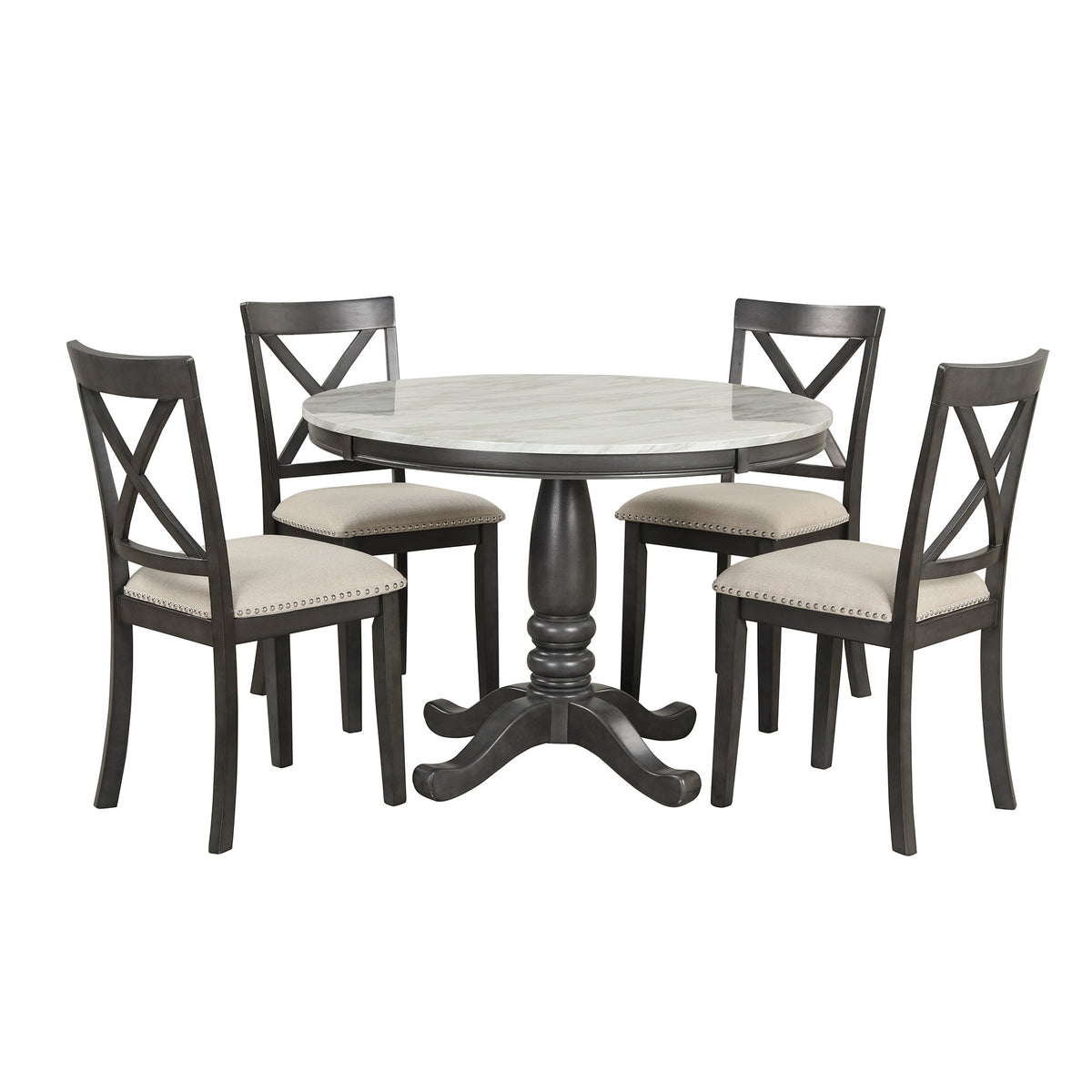 5 Pieces Dining Table and Chairs Set for 4