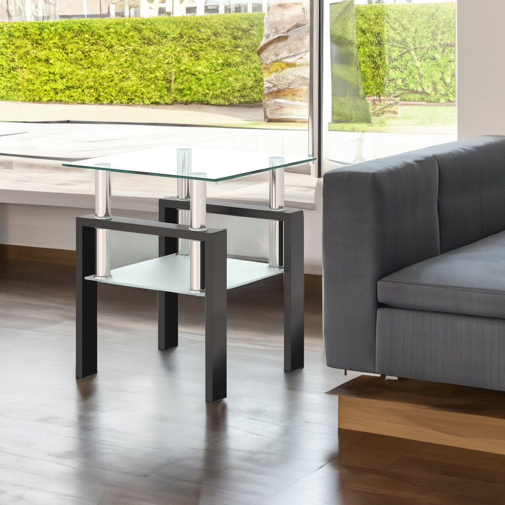 1-Piece Modern Tempered Glass Tea Table Coffee