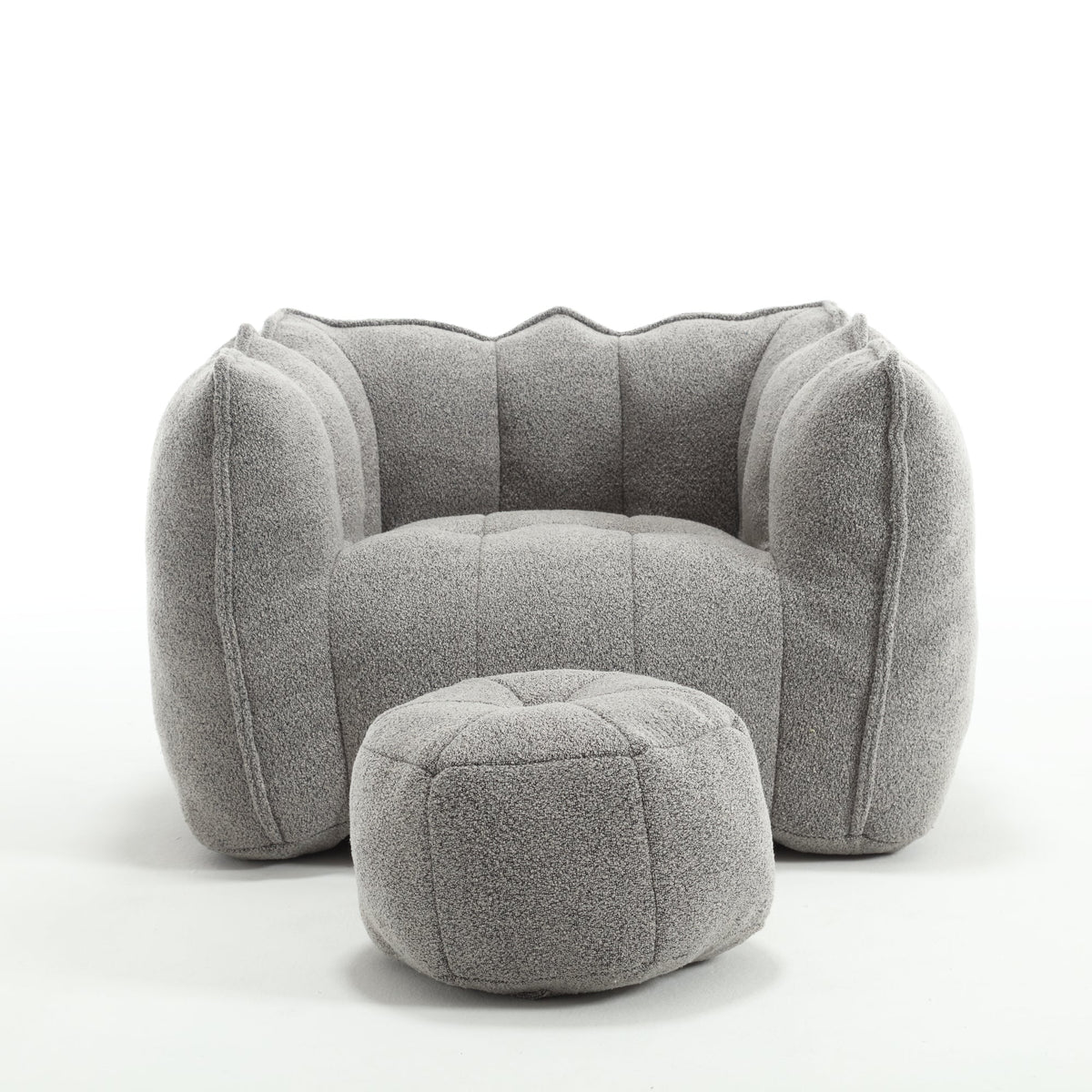 Soft Bean Bag Chair with High Resilient Foam with Footstool