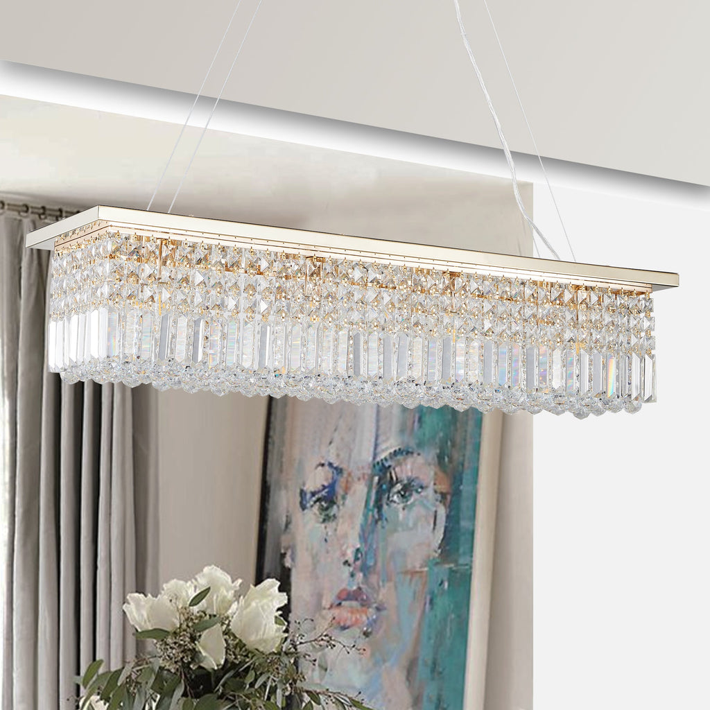 Modern Crystal Chandelier for Dining Room 8-Light