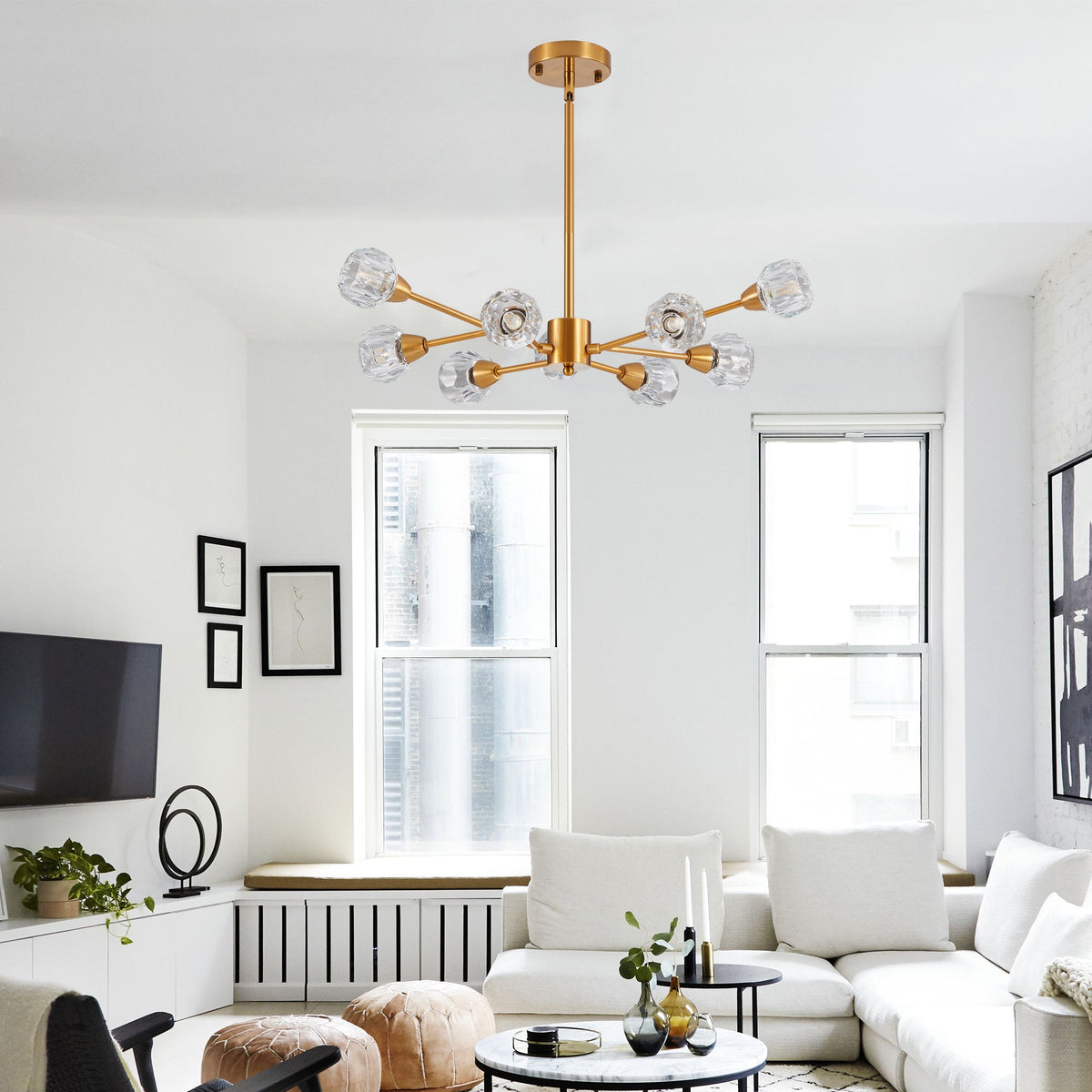 Modern Chandeliers, 9 Lights Golden Chandelier