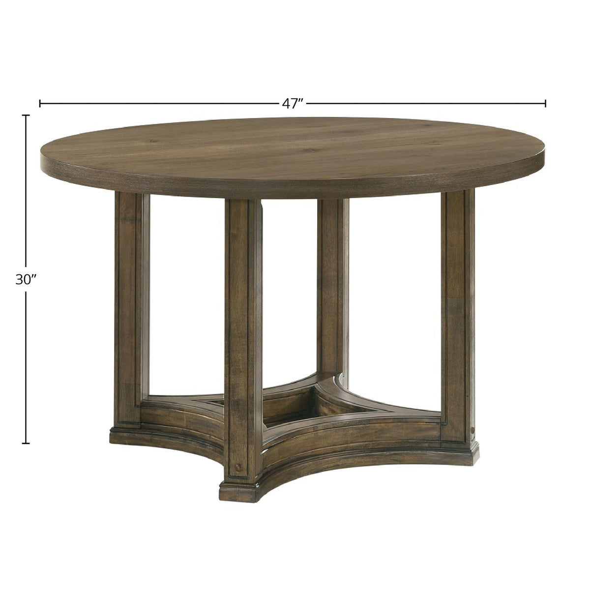 5 Pieces Round Dining Room Set - Light Brown / Oak
