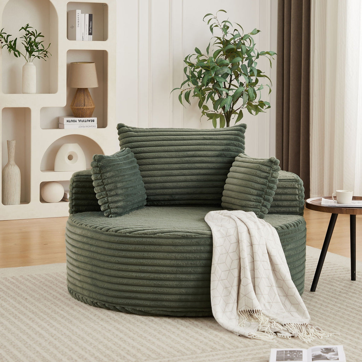 Modern Single Sofa With Backrest Pillow
