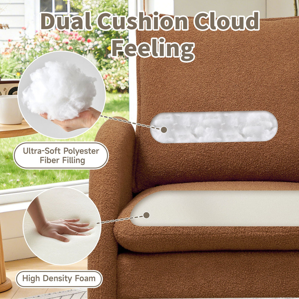 Modern Sherpa Upholstered Accent Chair
