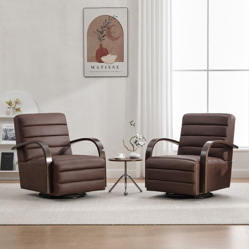 360° Swivel Accent Chair With Armrests