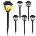 6Pack Solar Powered Stake Light Decorative Landscape Lamp IP45 Waterproof Auto On Off