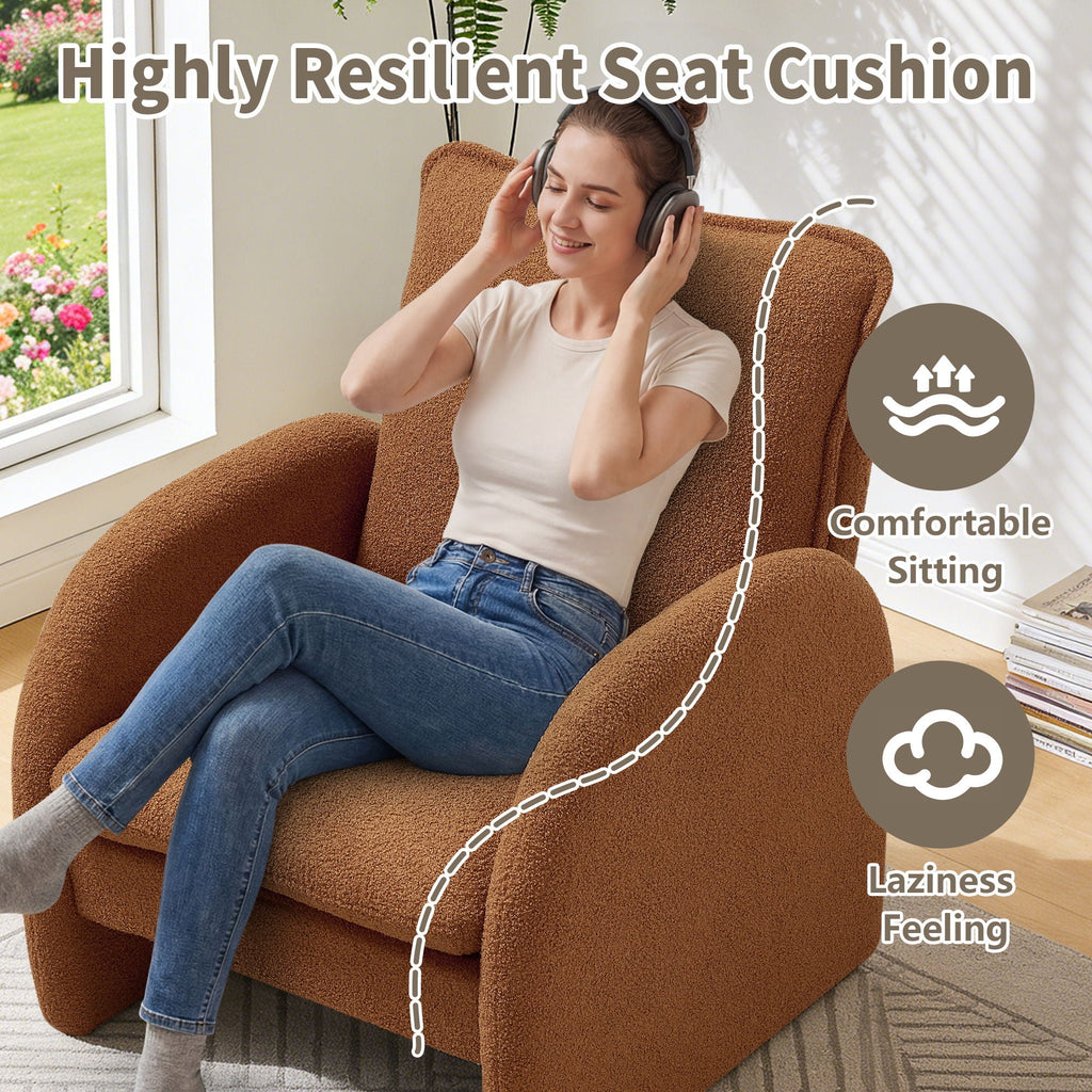 Modern Sherpa Upholstered Accent Chair
