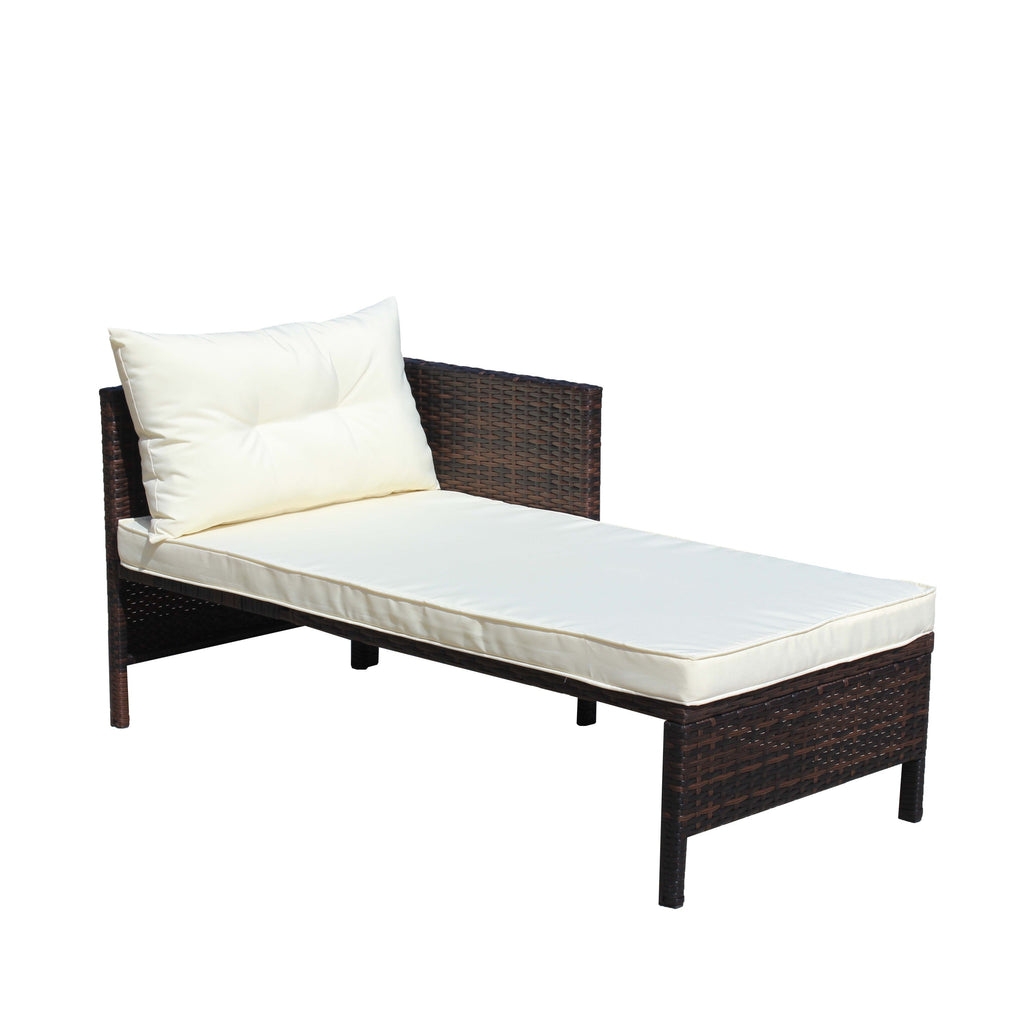 Patio 3-Piece Conversation Set with Wicker Rattan Sectional Sofa