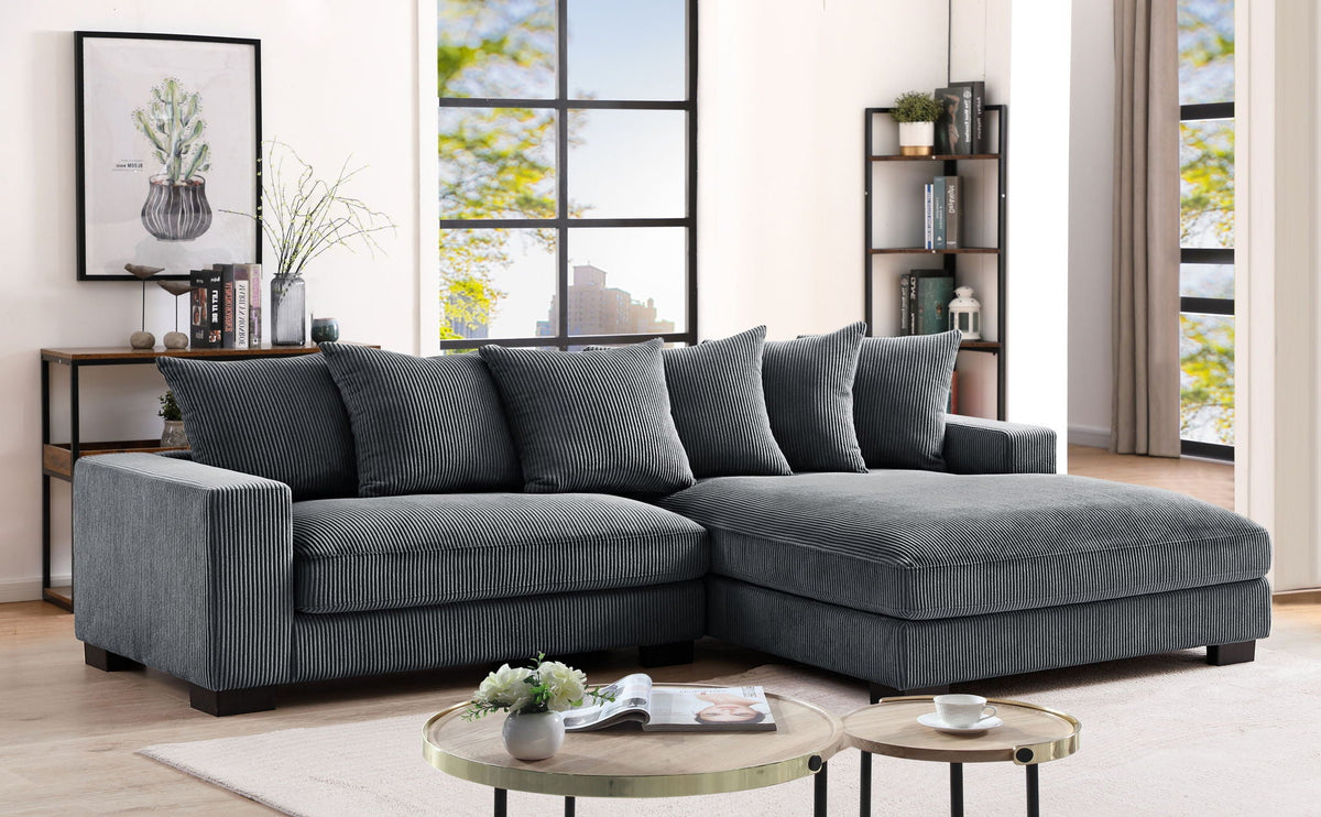 Oversized 2 Piece Sectional Couches, L Shaped Sofa With Chaise