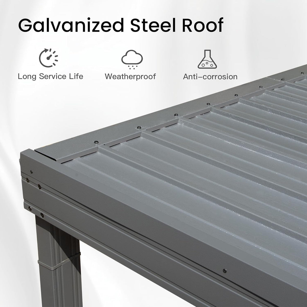 12x20FT Lean To Gazebo with Galvanized Steel Roof