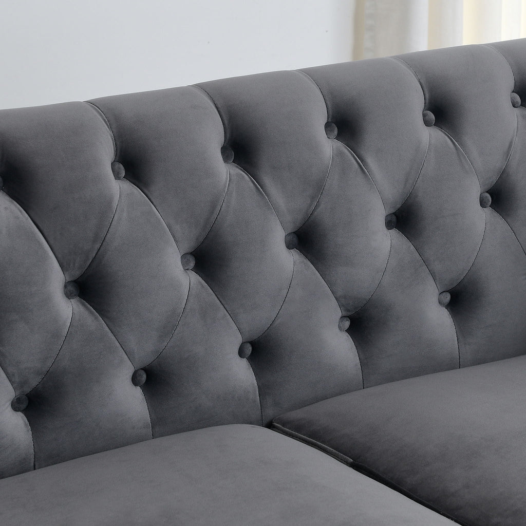 Modern Chesterfield Sofa With Tufted Backrest