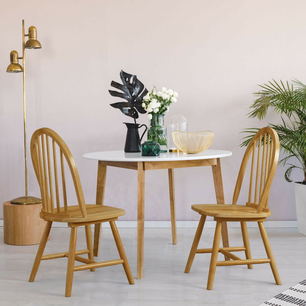 2 Vintage Windsor Wood Chair with Spindle Back for Dining Room