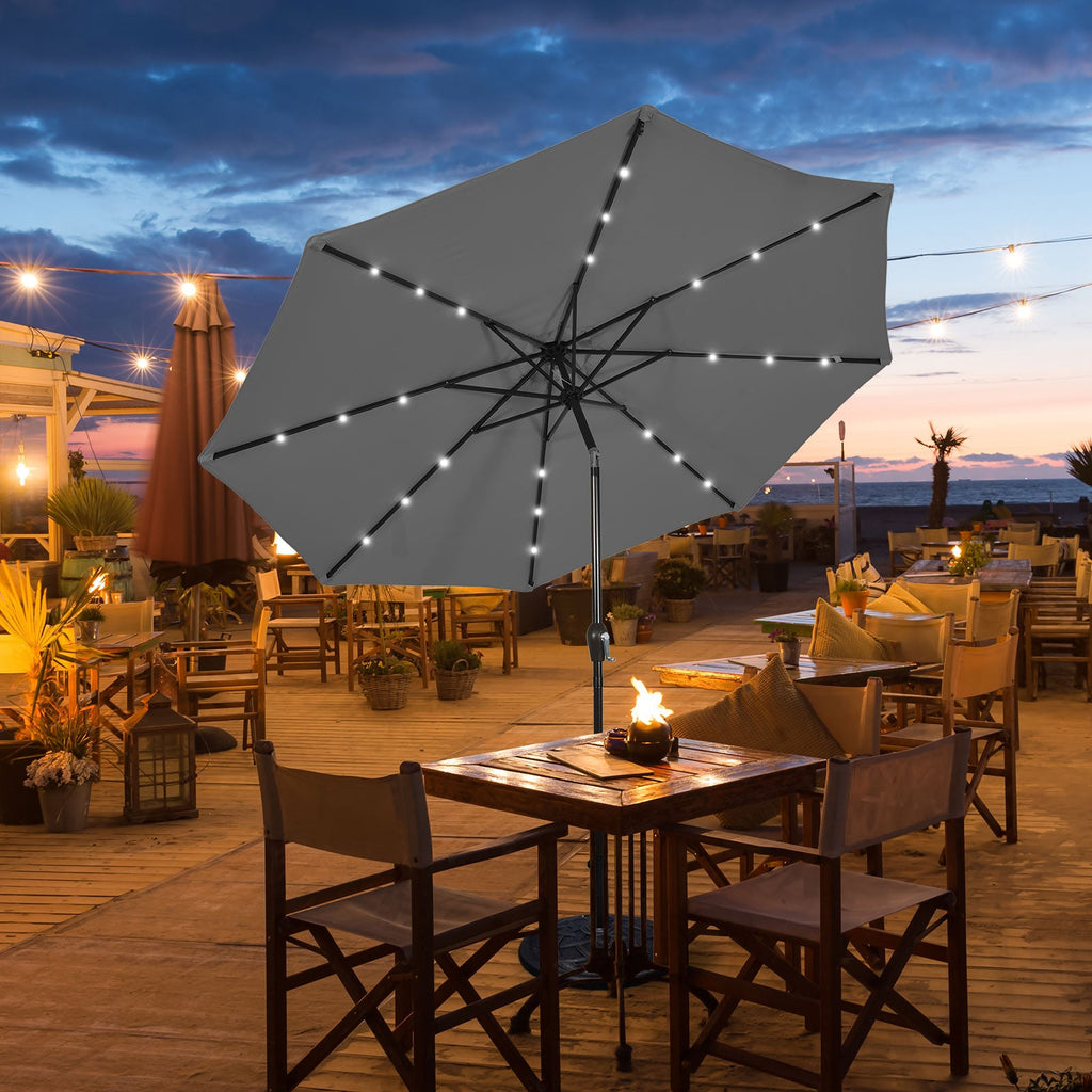 10 Feet Outdoor Patio umbrella with Bright Solar LED Lights-Dark Blue