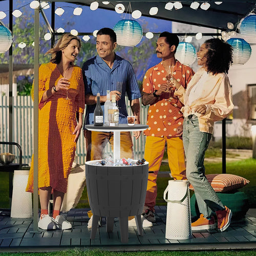 10 Gallon Cooler Bar Table Outdoor Coffee Table Ice Bucket