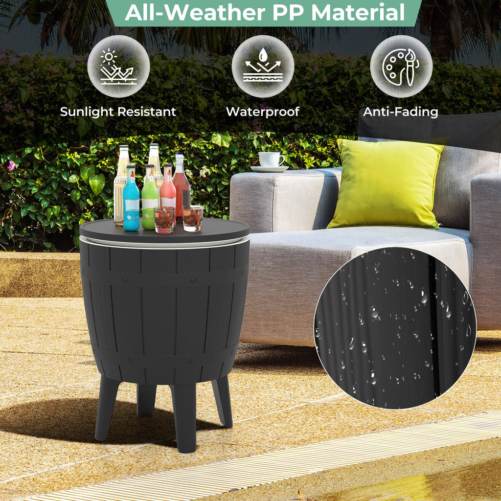 10 Gallon Cooler Bar Table Outdoor Coffee Table Ice Bucket