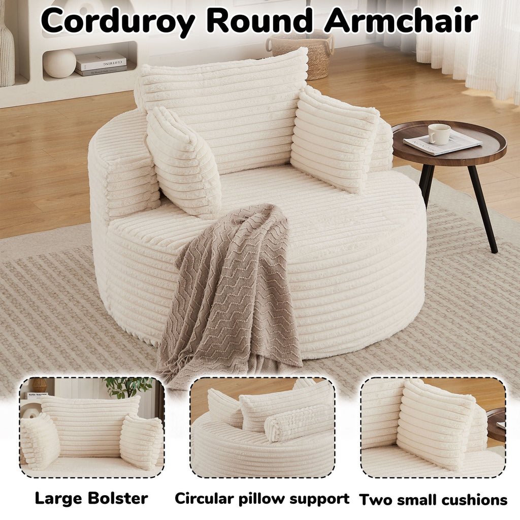 Modern Single Sofa With Backrest Pillow