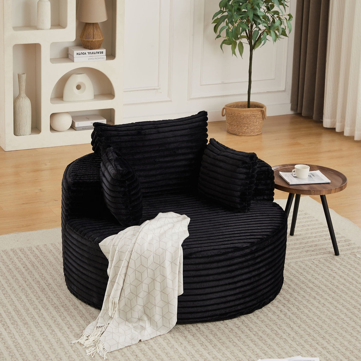 Modern Single Sofa With Backrest Pillow