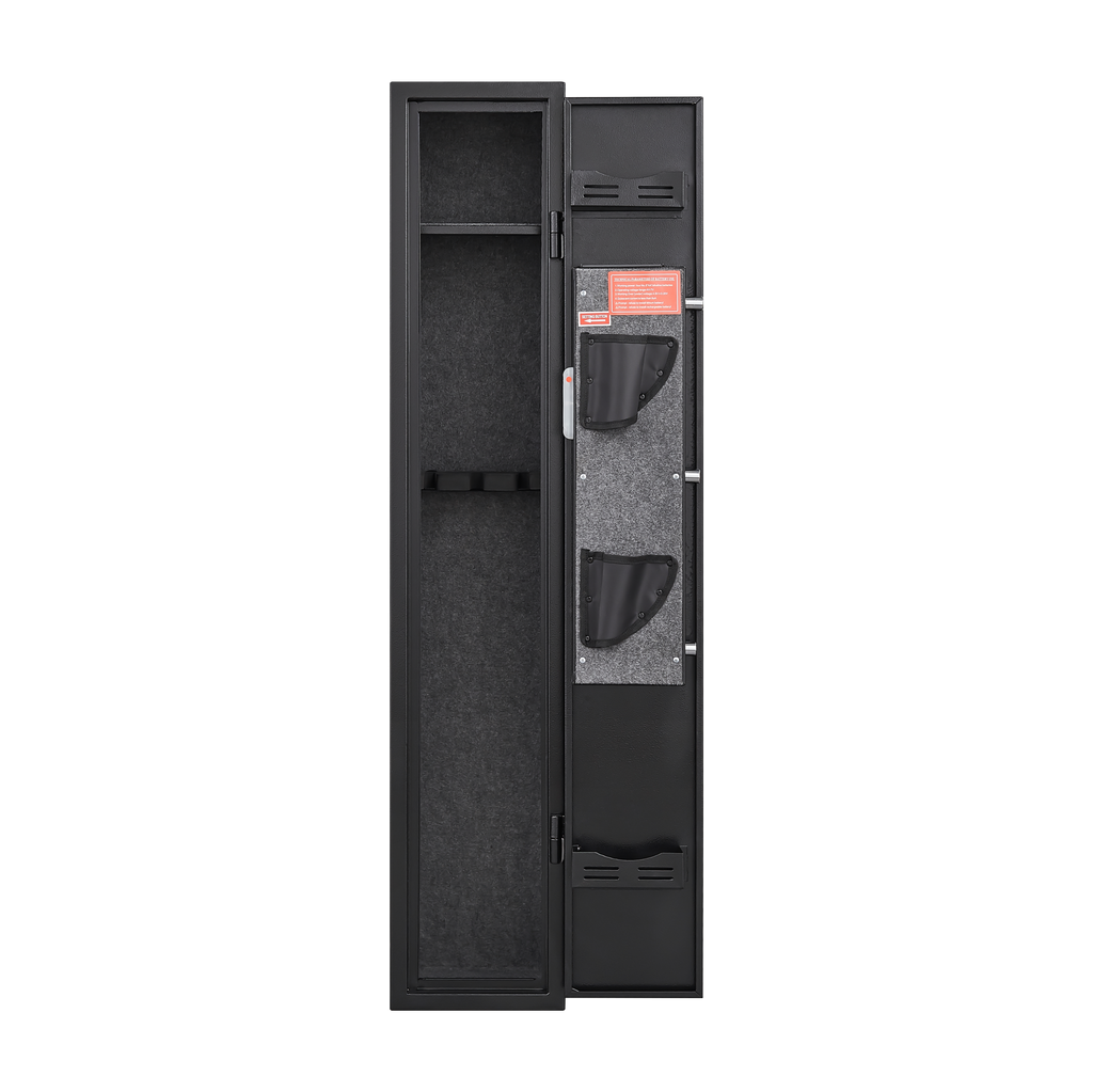 5 gun safes with 3 pistol pockets, quick access biometric adjustable heavy-duty gun rack