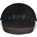 Patio Round Daybed Rattan Furniture Sets with Canopy