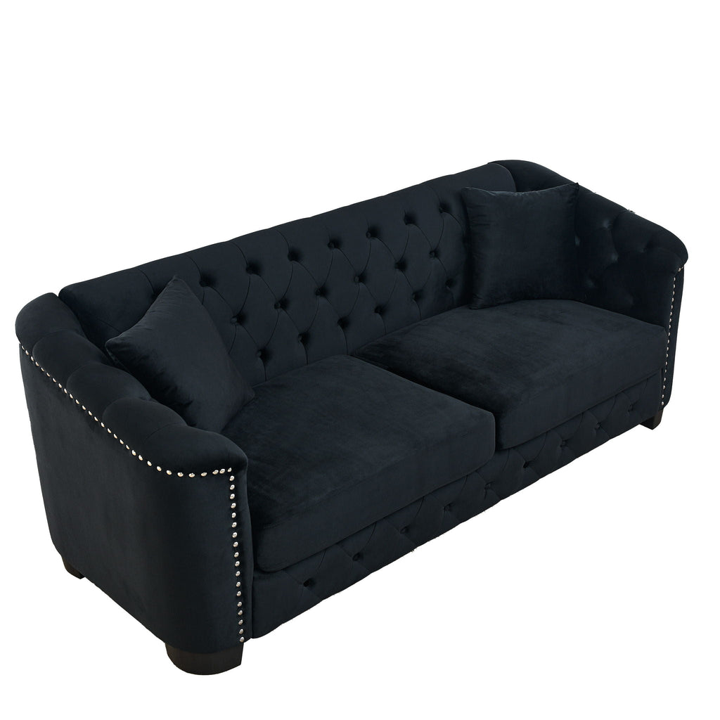 Modern Chesterfield Sofa With Tufted Backrest