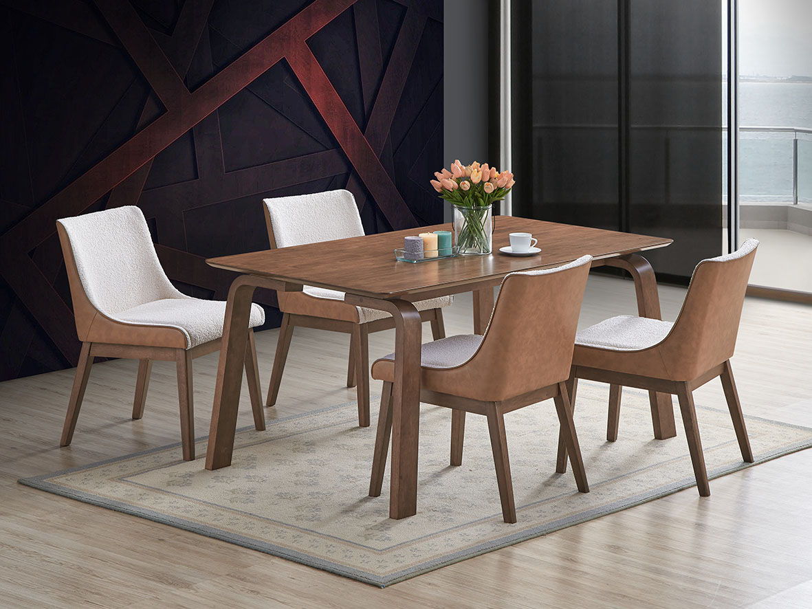 5 Piece With Side Chairs Dining Room Set - Walnut
