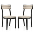 Modern Dining Chairs Set of 2 with Tilt Backrest for Dining Room-Black