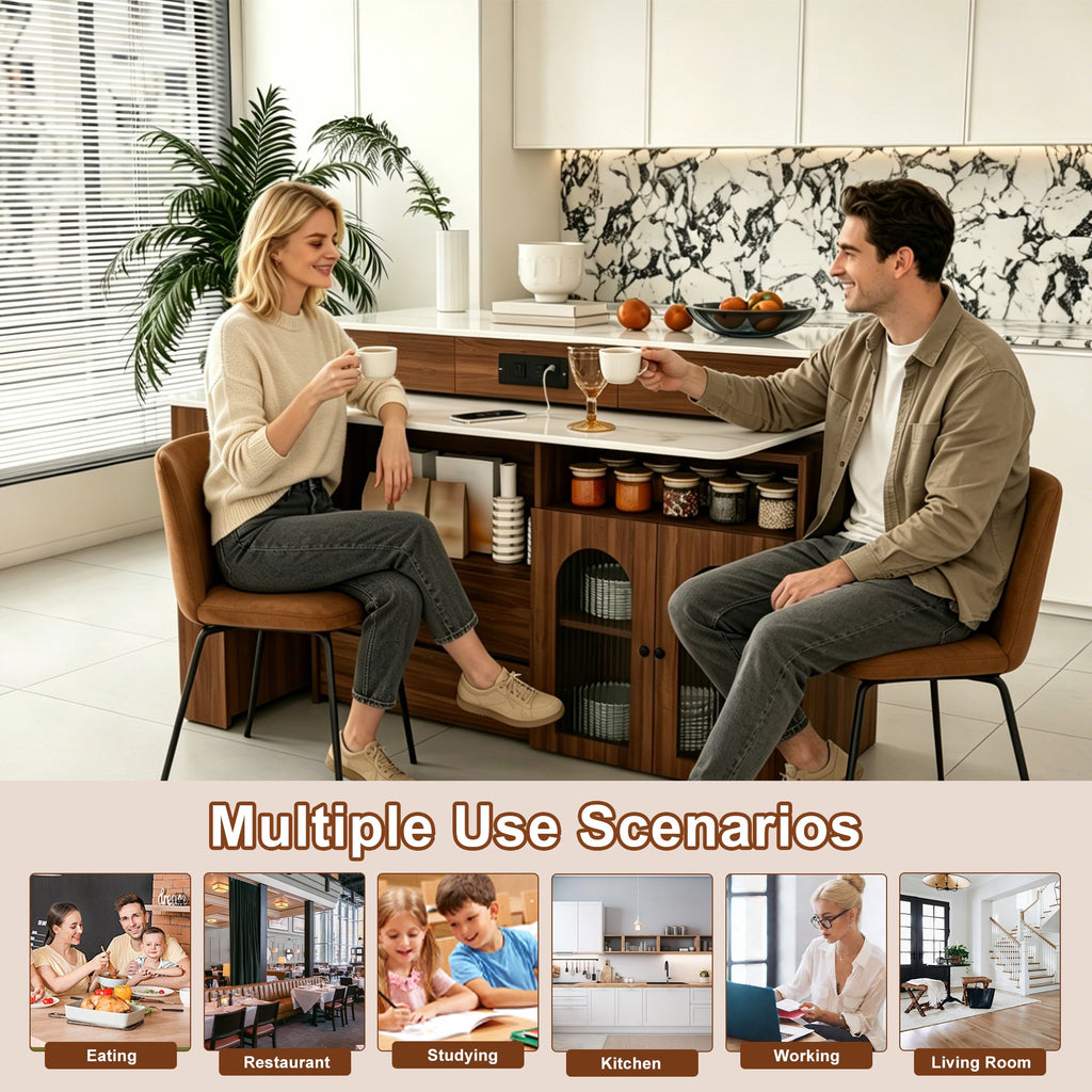 Extendable Kitchen Island with Rotating Table