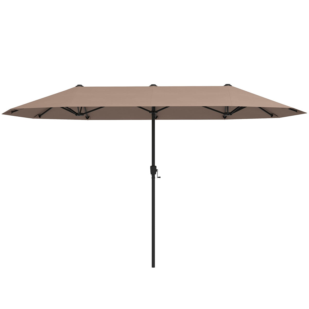 13 FT Large Patio Umbrella Double-Sided Umbrella, Crank Handle-Beige
