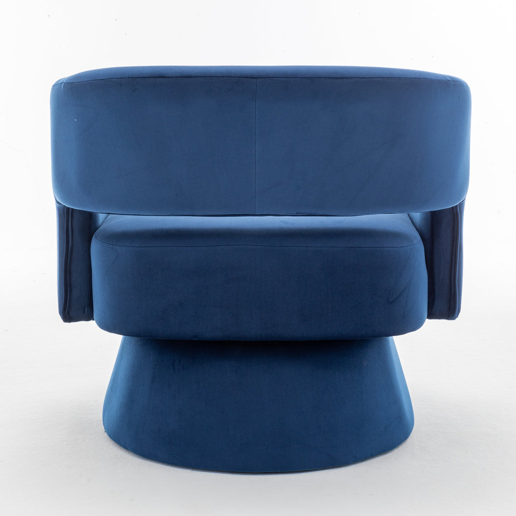 Swivel Barrel Chair, Velvet Accent Armchair 360 Degree Swivel