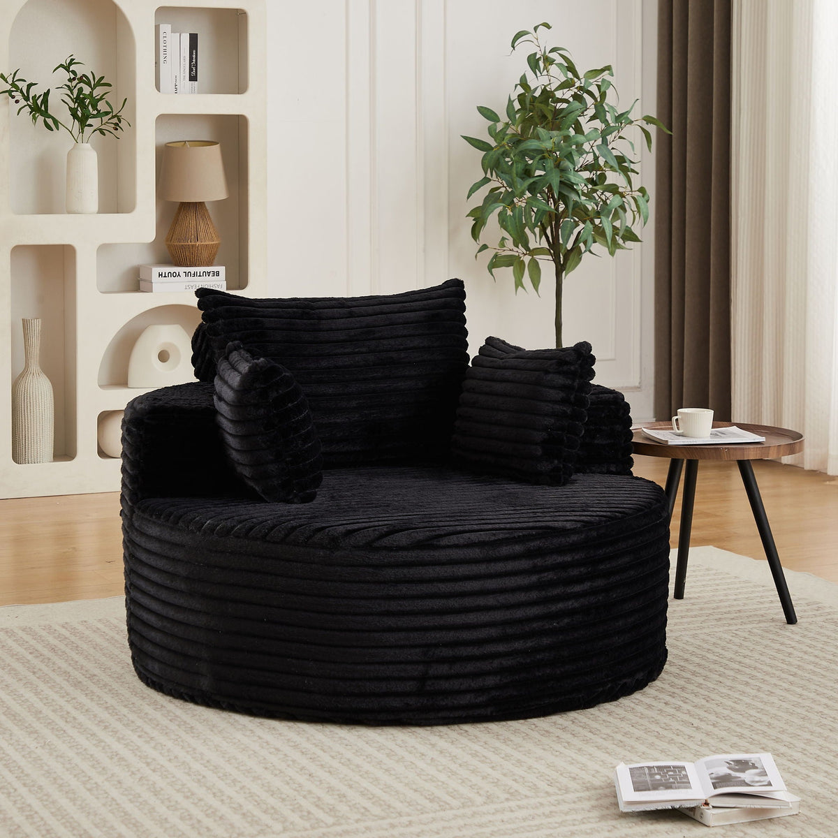 Modern Single Sofa With Backrest Pillow