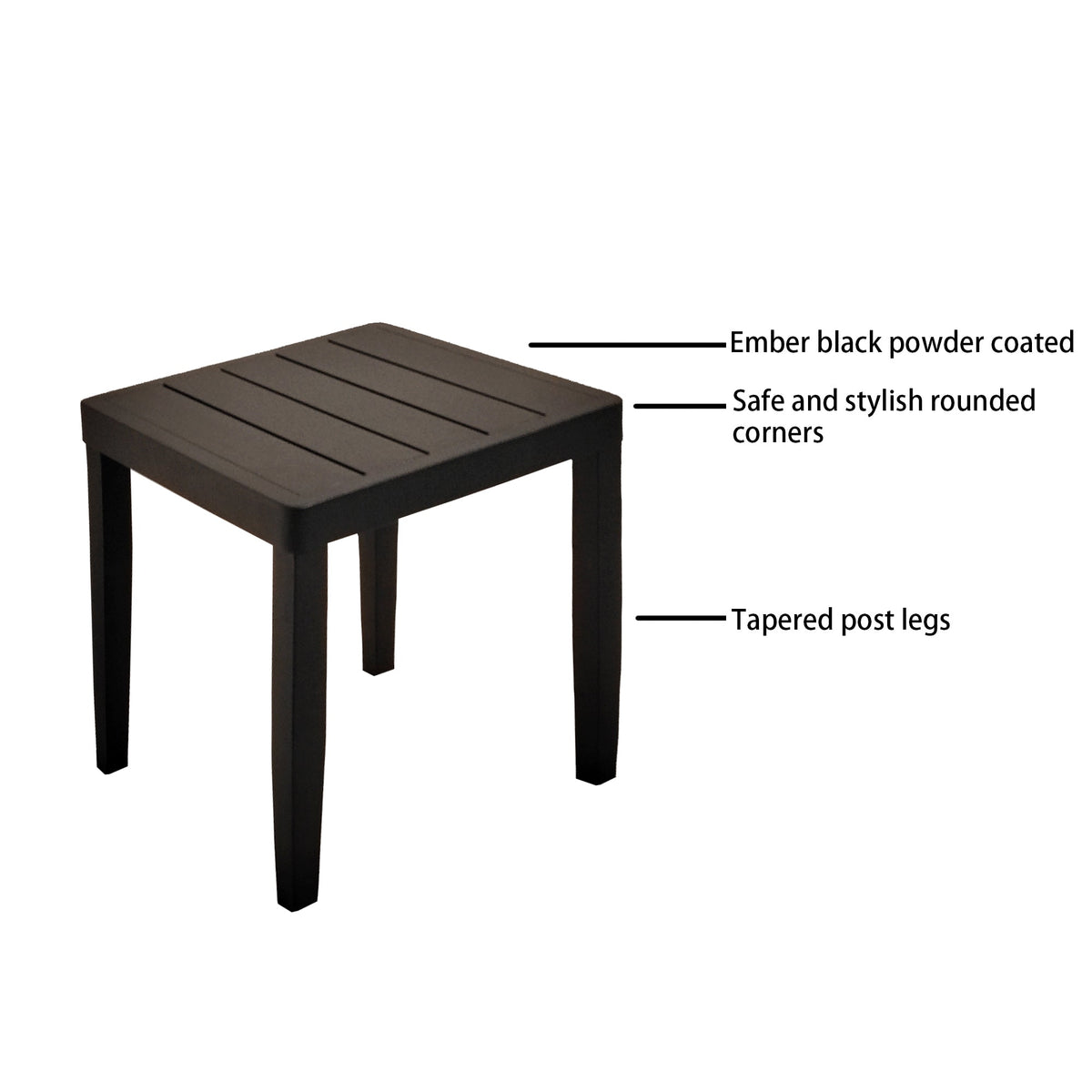 3PC Aluminum Patio Furniture Chaise Lounge Set 2 Chaise & 1 End Table