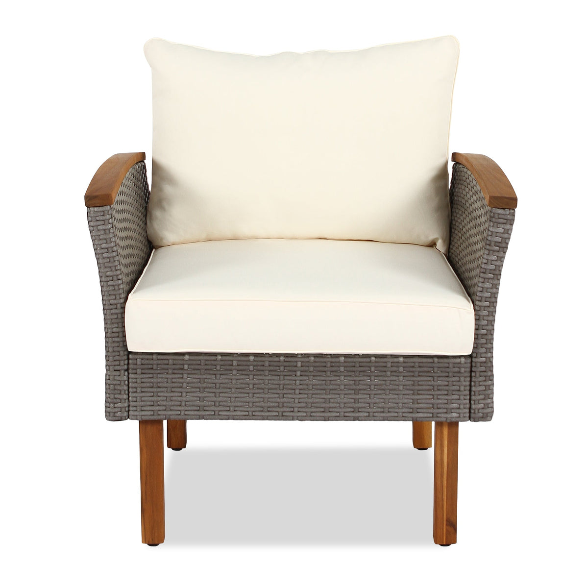 9-piece Patio rattan sofa set, coffee table washable cushions - beige