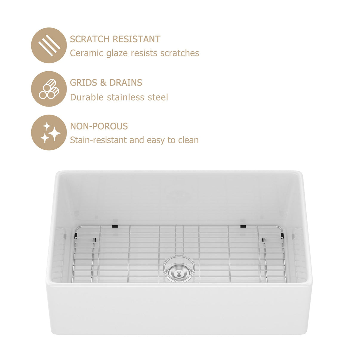 Farmhouse Ceramic Kitchen Sink