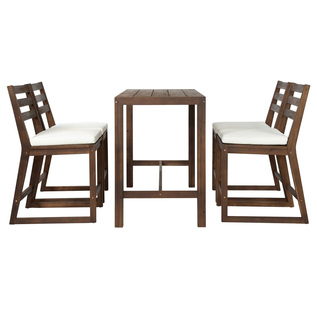 Patio Bar Set with Ergonomic Chairs - Light Brown or Dark Brown