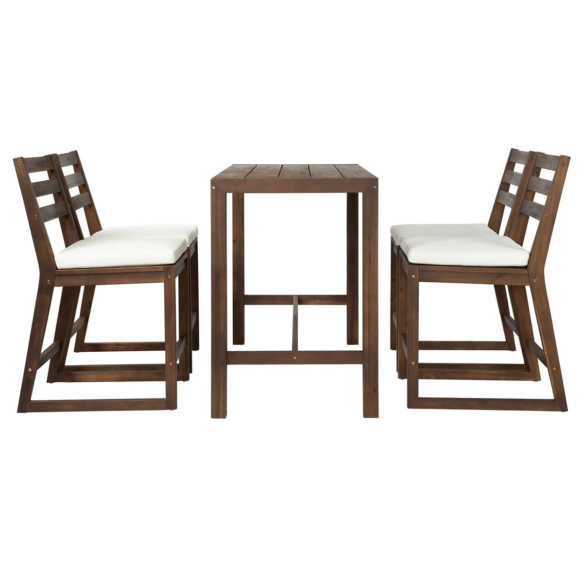 Patio Bar Set with Ergonomic Chairs - Light Brown or Dark Brown